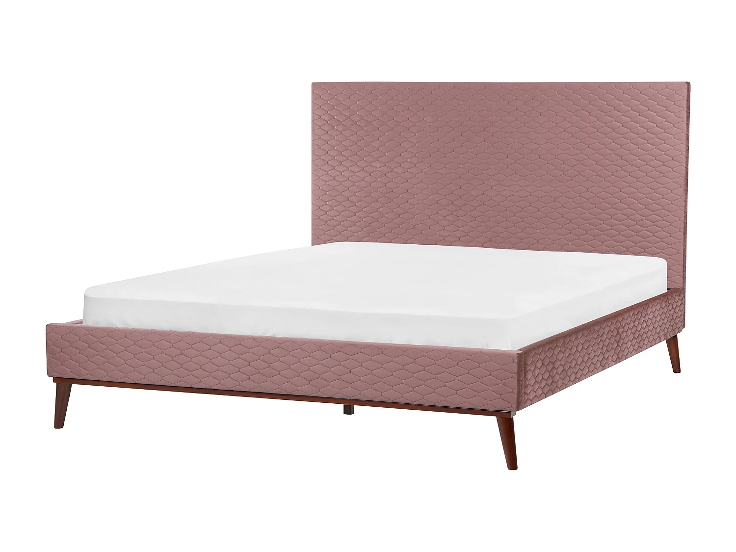 Lit avec sommier Velours BAYONNE 160 x 200 cm Rose