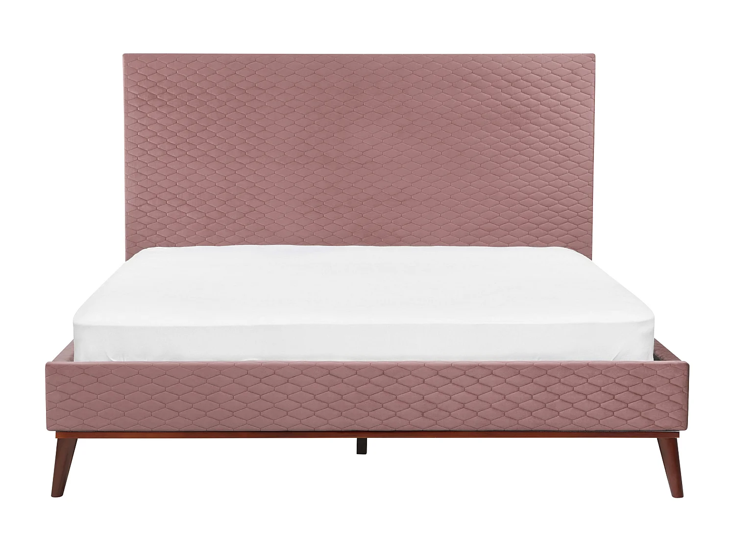 Lit avec sommier Velours BAYONNE 160 x 200 cm Rose
