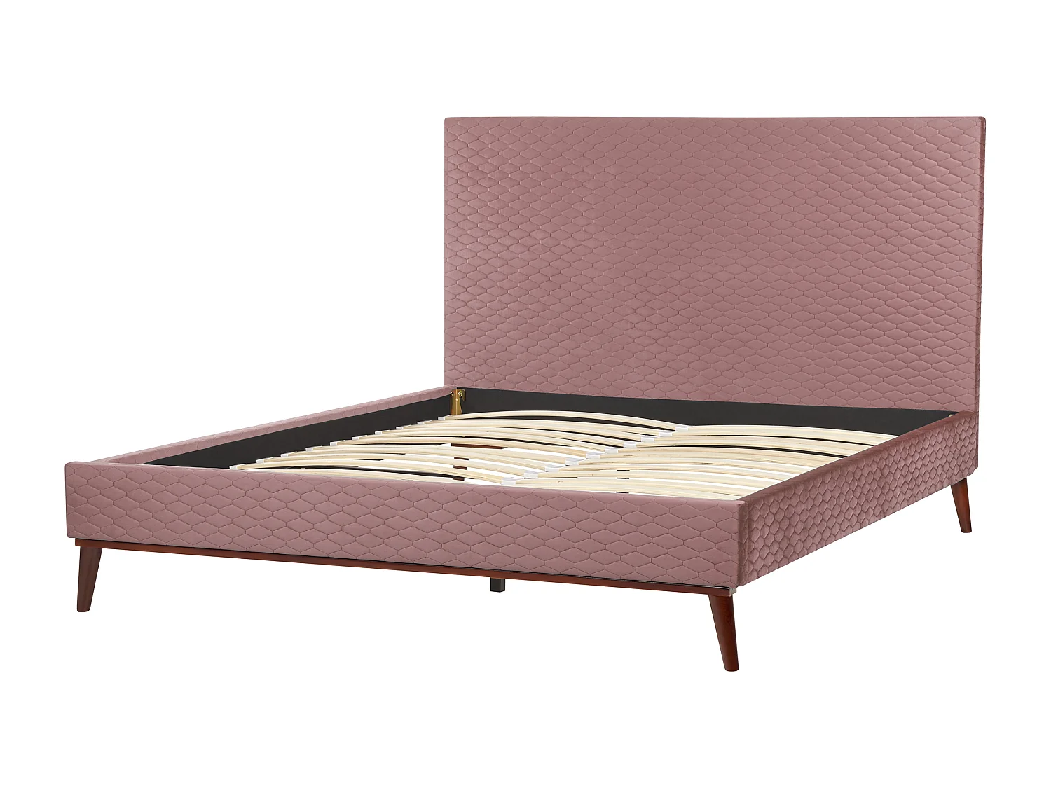 Lit avec sommier Velours BAYONNE 160 x 200 cm Rose