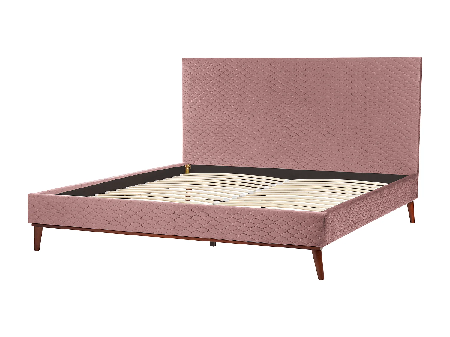 Letto Velluto BAYONNE 180 x 200 cm Rosa