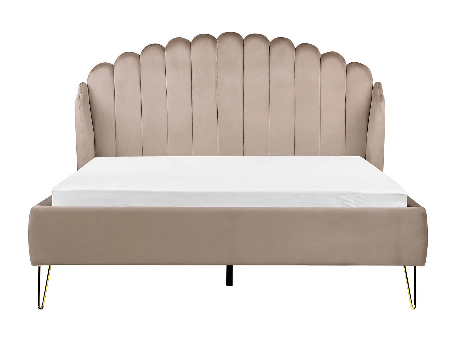 Cama Veludo AMBILLOU 160 x 200 cm Taupe