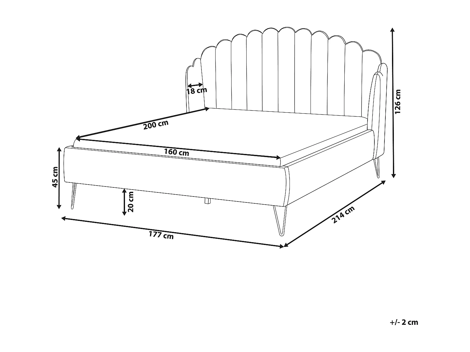 Bed Fluweel AMBILLOU 160 x 200 cm Taupe