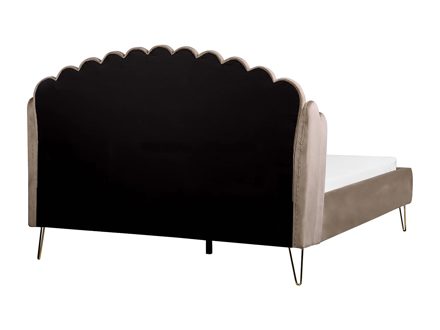 Bed Fluweel AMBILLOU 160 x 200 cm Taupe