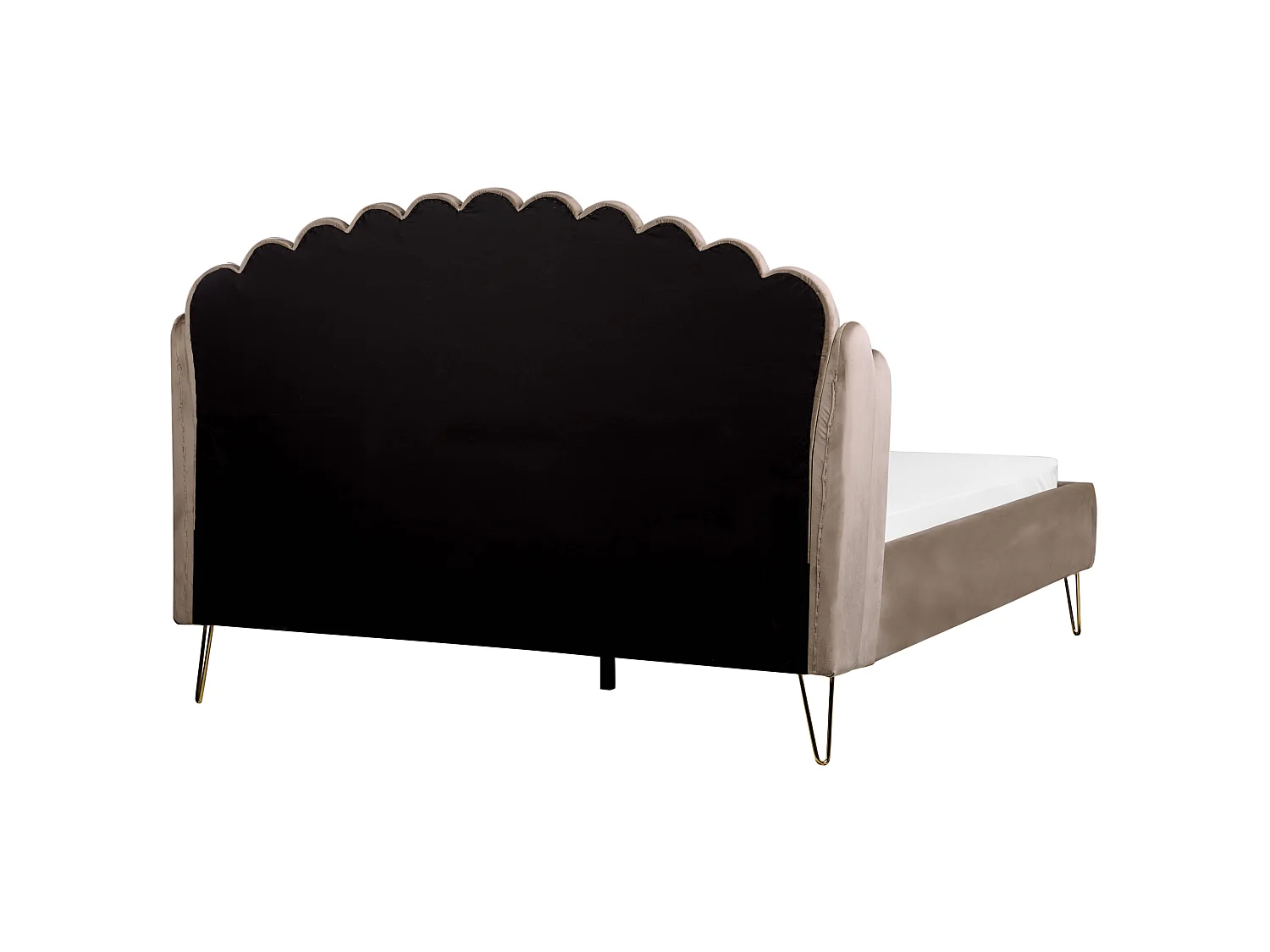 Lit avec sommier Velours AMBILLOU 160 x 200 cm Taupe