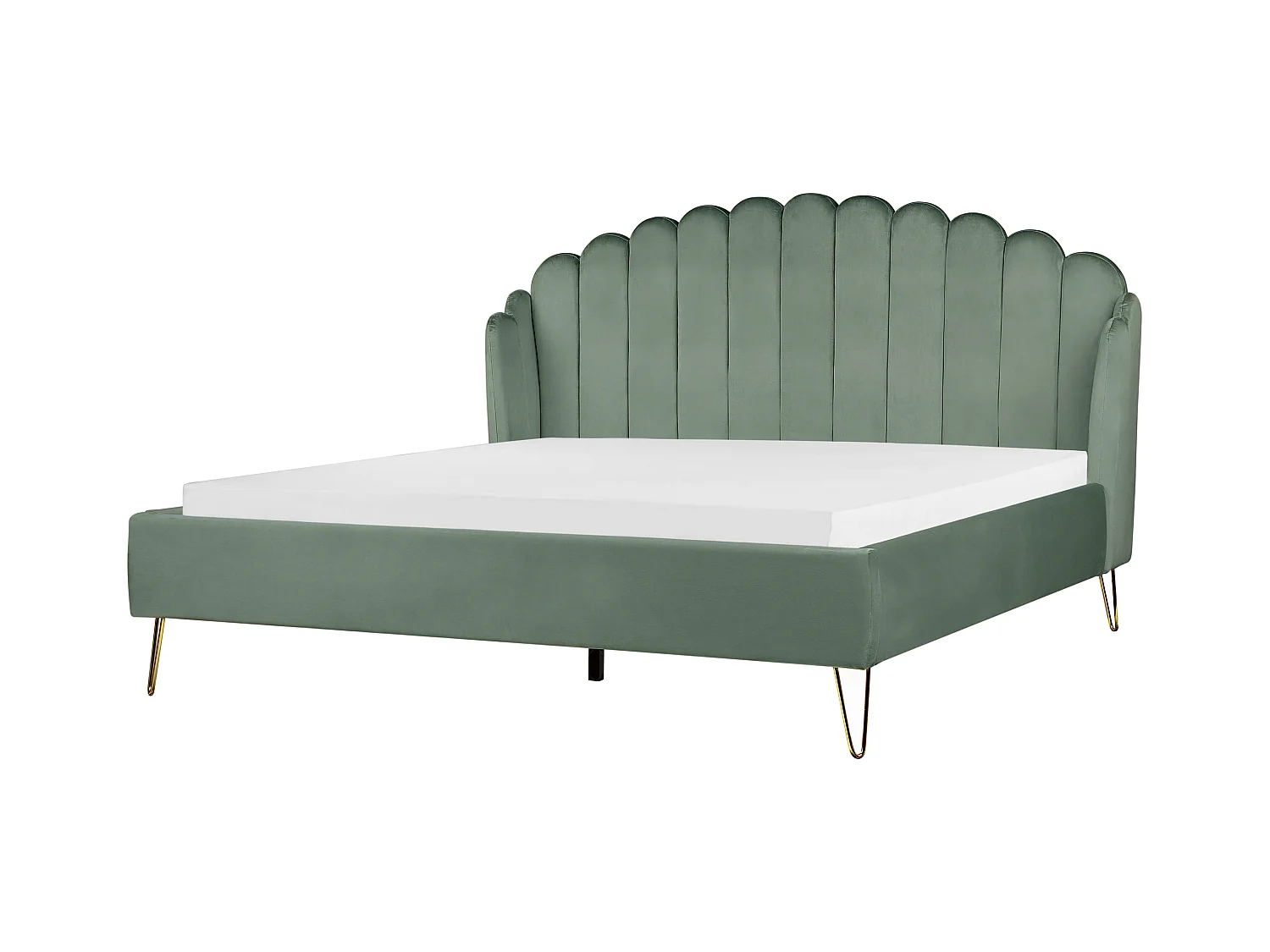 Lit avec sommier Velours AMBILLOU 180 x 200 cm Vert
