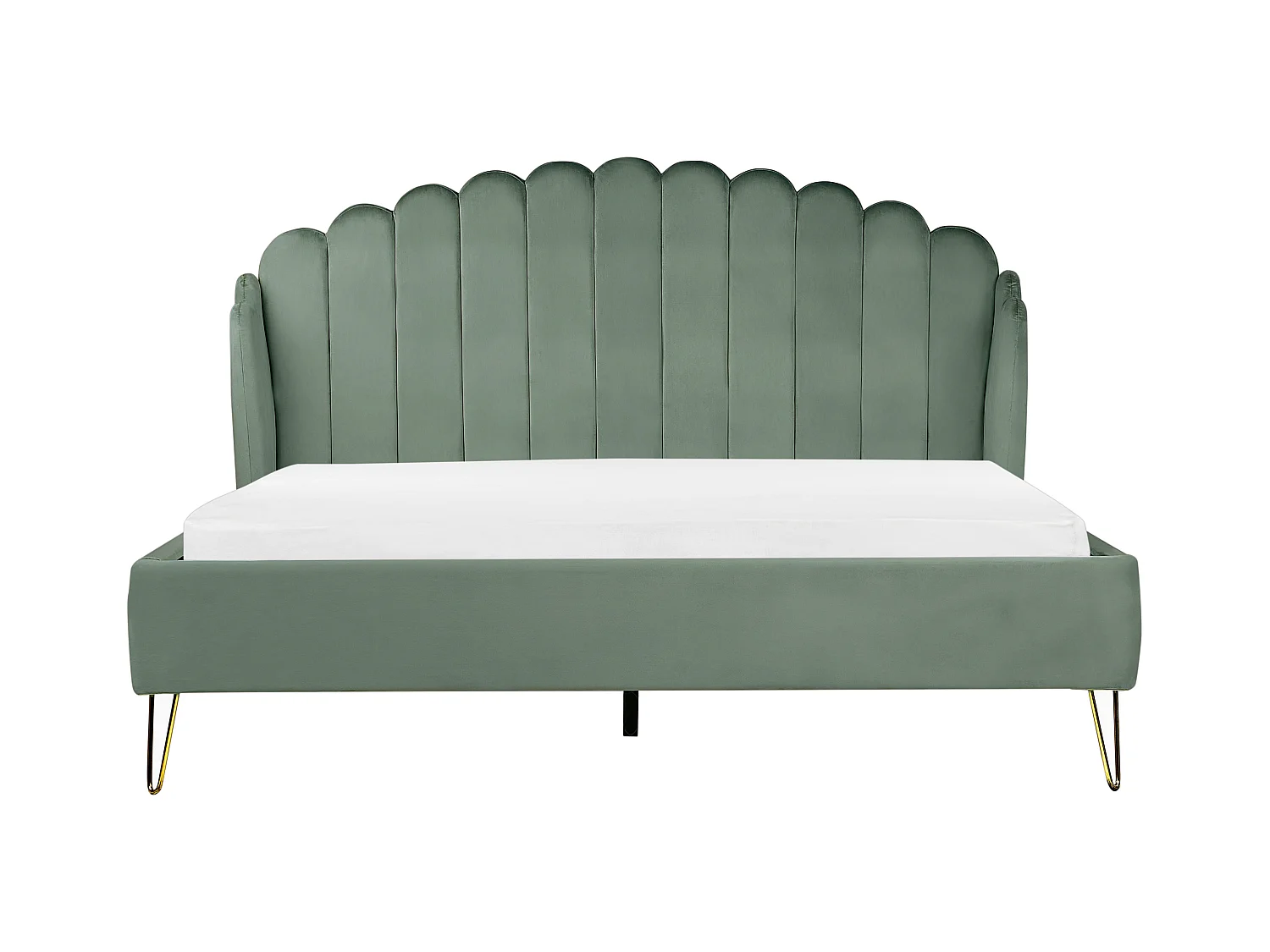 Lit avec sommier Velours AMBILLOU 180 x 200 cm Vert