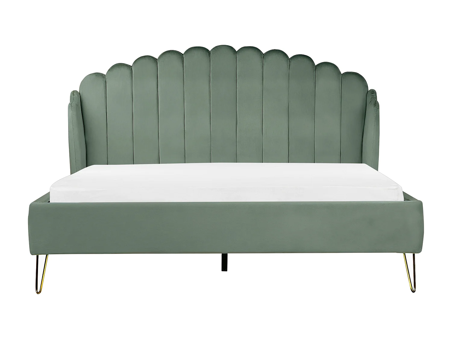 Lit avec sommier Velours AMBILLOU 180 x 200 cm Vert