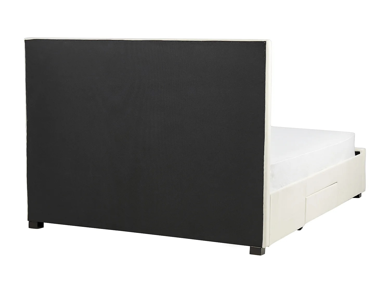 Lit avec tiroirs de rangement Velours LIEVIN 160 x 200 cm Beige clair