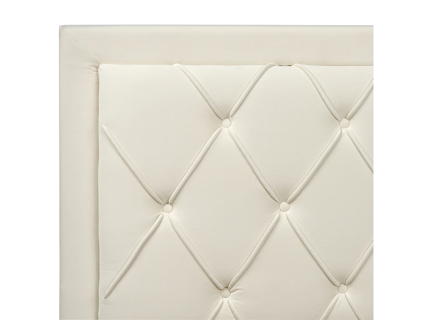 Letto con cassetti contenitori Velluto LIEVIN 160 x 200 cm Crema