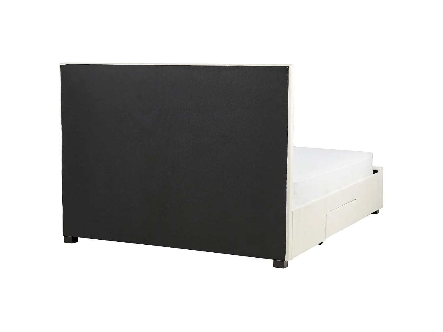 Lit avec tiroirs de rangement Velours LIEVIN 160 x 200 cm Beige clair