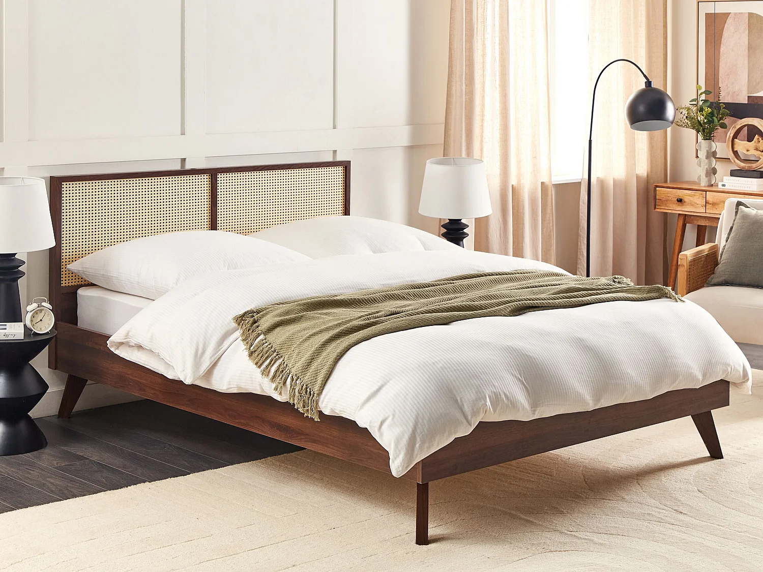 Bed Rotan MONPAZIER 180 x 200 cm Donkerbruin