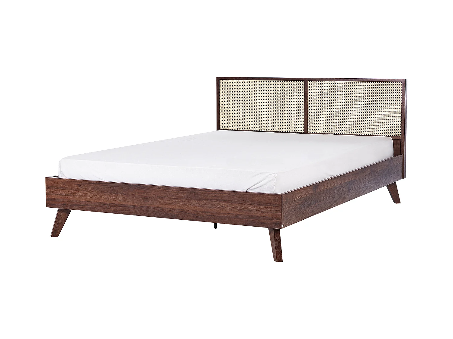 Lit avec sommier Rotin MONPAZIER 180 x 200 cm Marron foncé