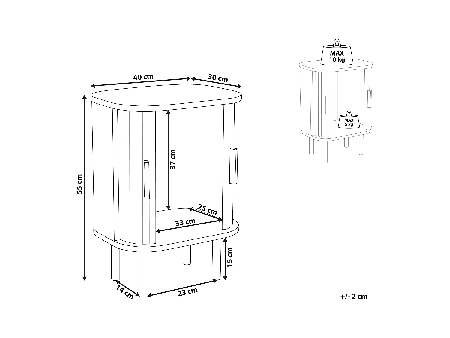 Table de chevet BRADLEY Marron