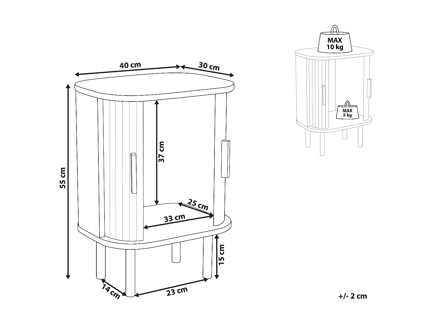 Comodino BRADLEY Marrone