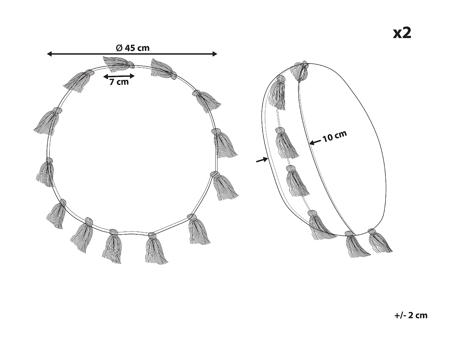 Set van 2 decoratieve kussens MADIA Katoen 45 x 45 cm Oranje Effen