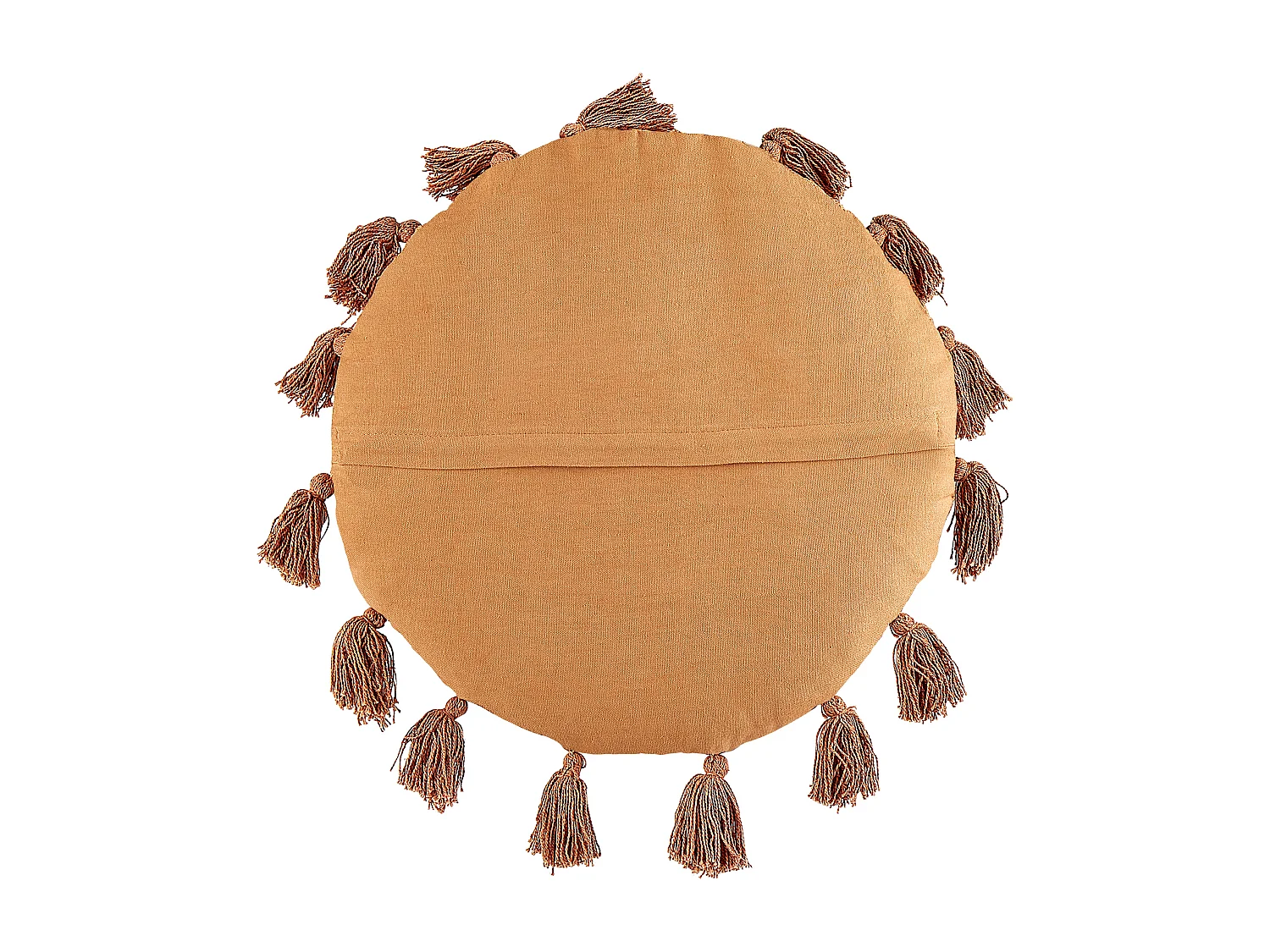 Dekokissen 2er Set mit Füllung Quasten Baumwolle orange rund 45 cm Boho Madia