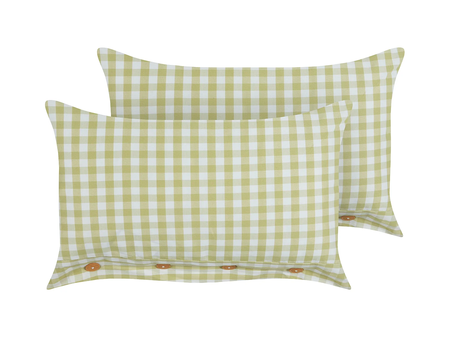 Lot de 2 coussins décoratifs TALYA 40 x 60 cm Vert olive À carreaux