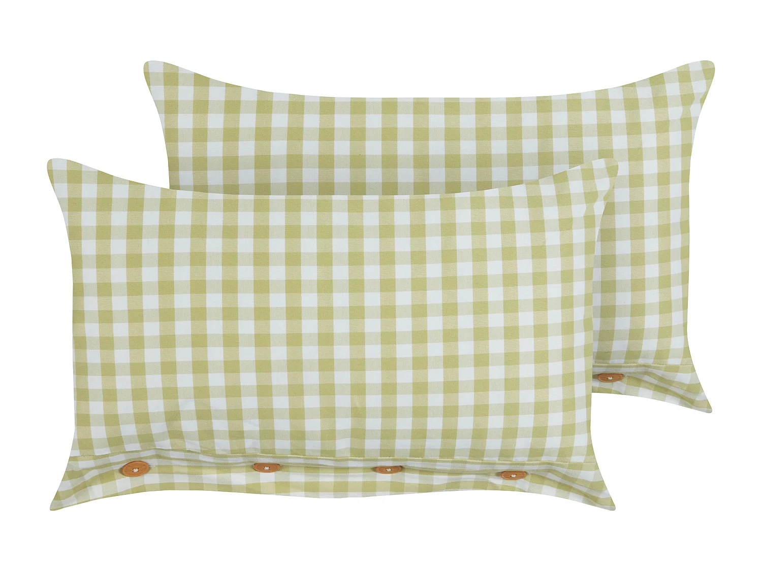 Lot de 2 coussins décoratifs TALYA 40 x 60 cm Vert olive À carreaux