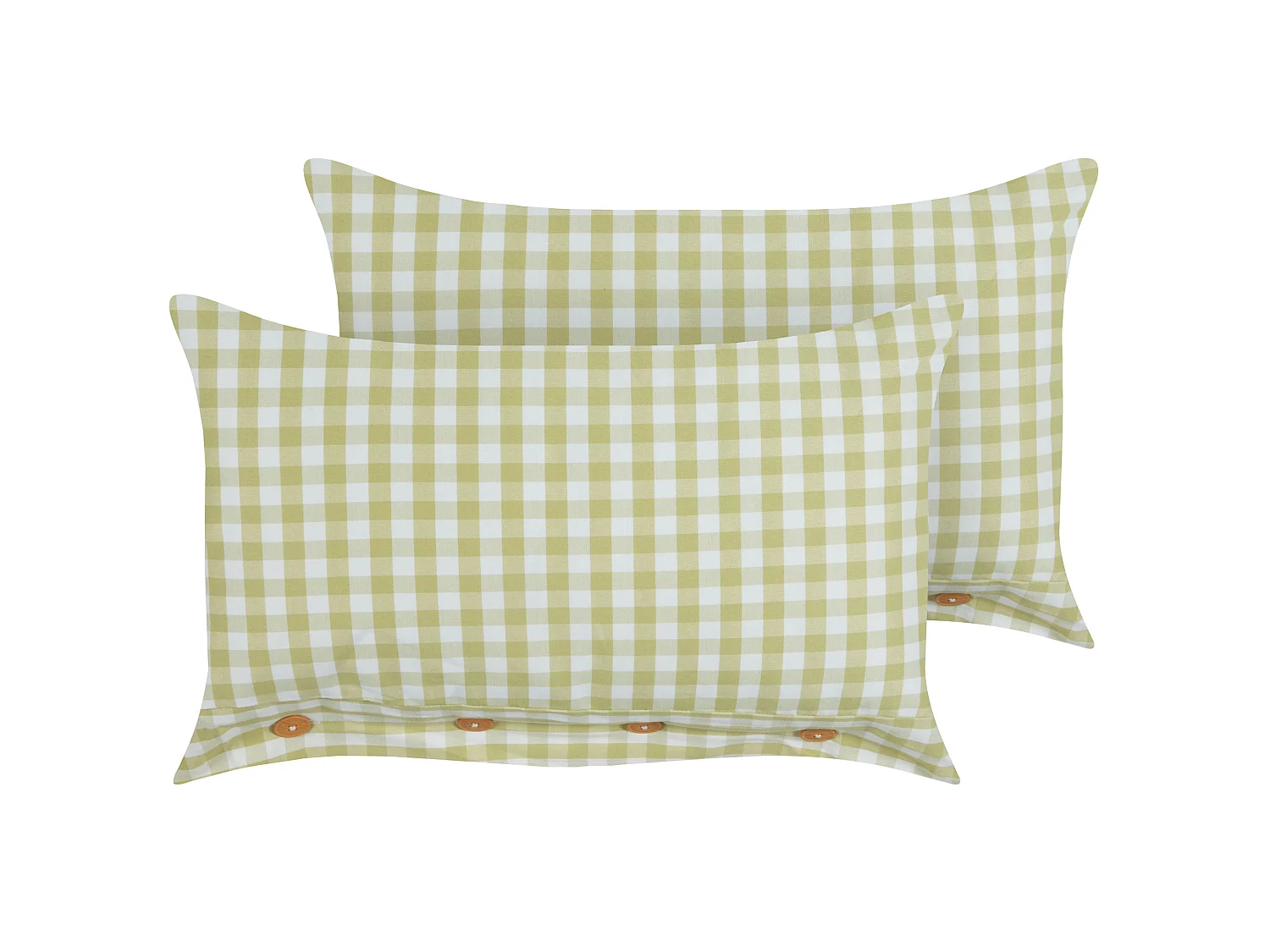 Conjunto de 2 almofadas decorativas TALYA 40 x 60 cm Verde-oliva Quadriculado