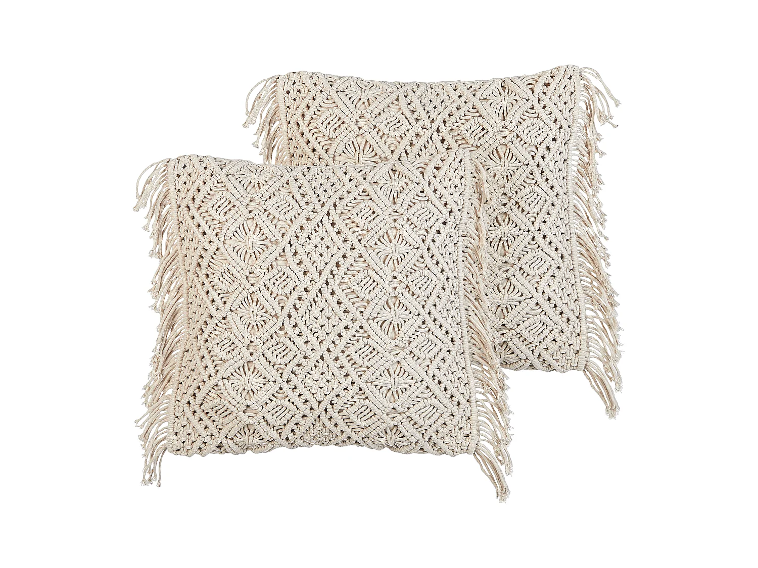 Set van 2 decoratieve kussens PATTAN Katoen 45 x 45 cm Beige Geometrisch patroon