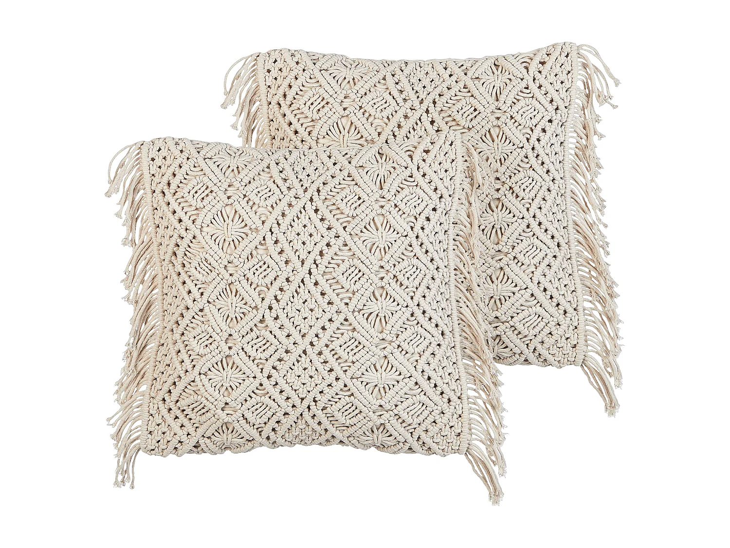 Set van 2 decoratieve kussens PATTAN Katoen 45 x 45 cm Beige Geometrisch patroon