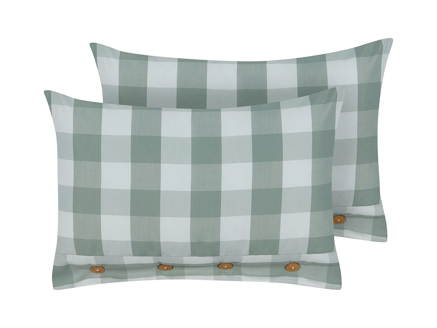 Lot de 2 coussins décoratifs TAMNINE 40 x 60 cm Vert menthe À carreaux