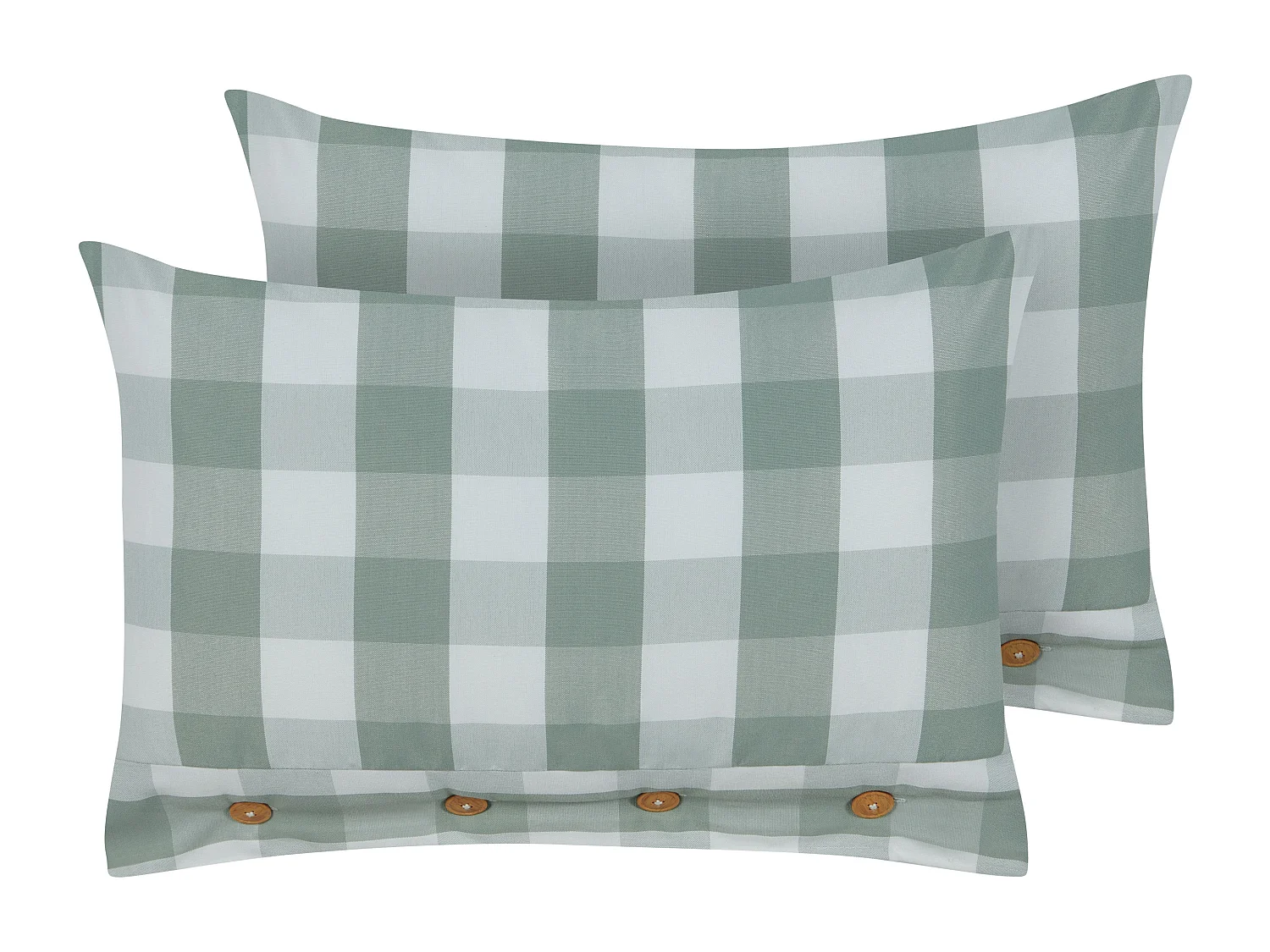 Lot de 2 coussins décoratifs TAMNINE 40 x 60 cm Vert menthe À carreaux