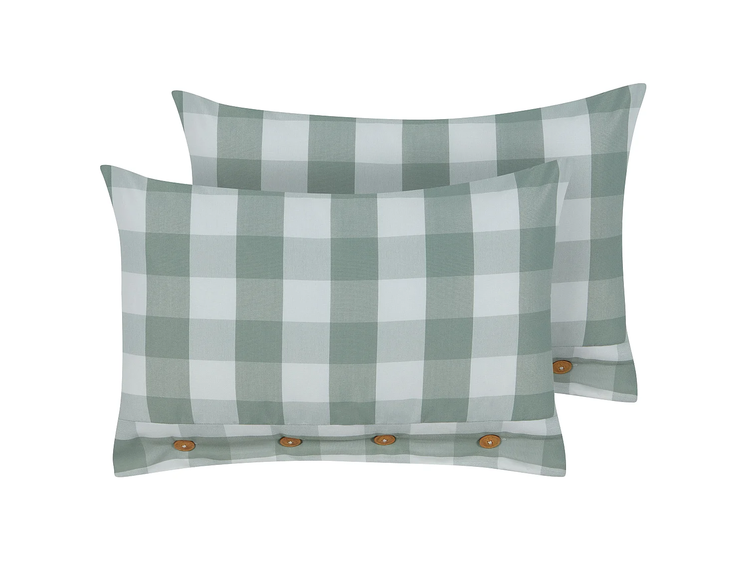 Lot de 2 coussins décoratifs TAMNINE 40 x 60 cm Vert menthe À carreaux
