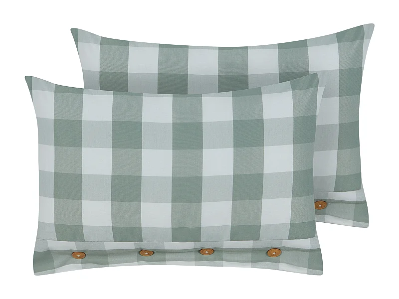 Lot de 2 coussins décoratifs TAMNINE 40 x 60 cm Vert menthe À carreaux