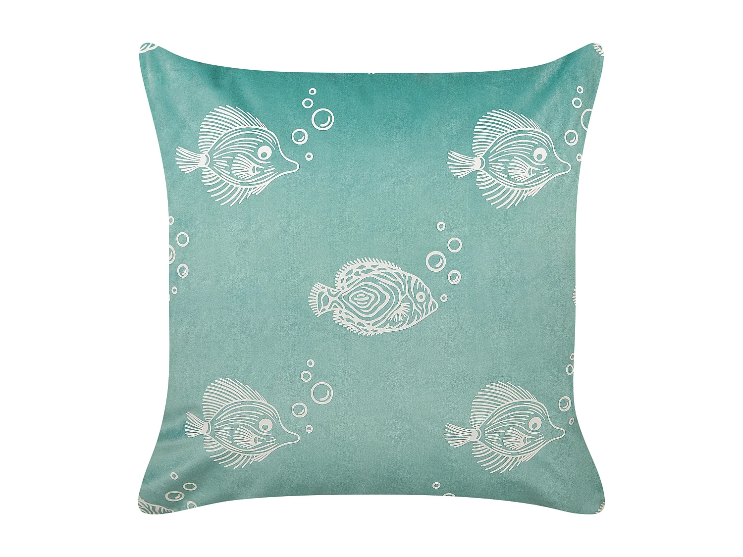 Set aus 2 Streukissen mit Fischmuster Samt-Polyester-Stoff 45 x 45 cm Grün Solidago