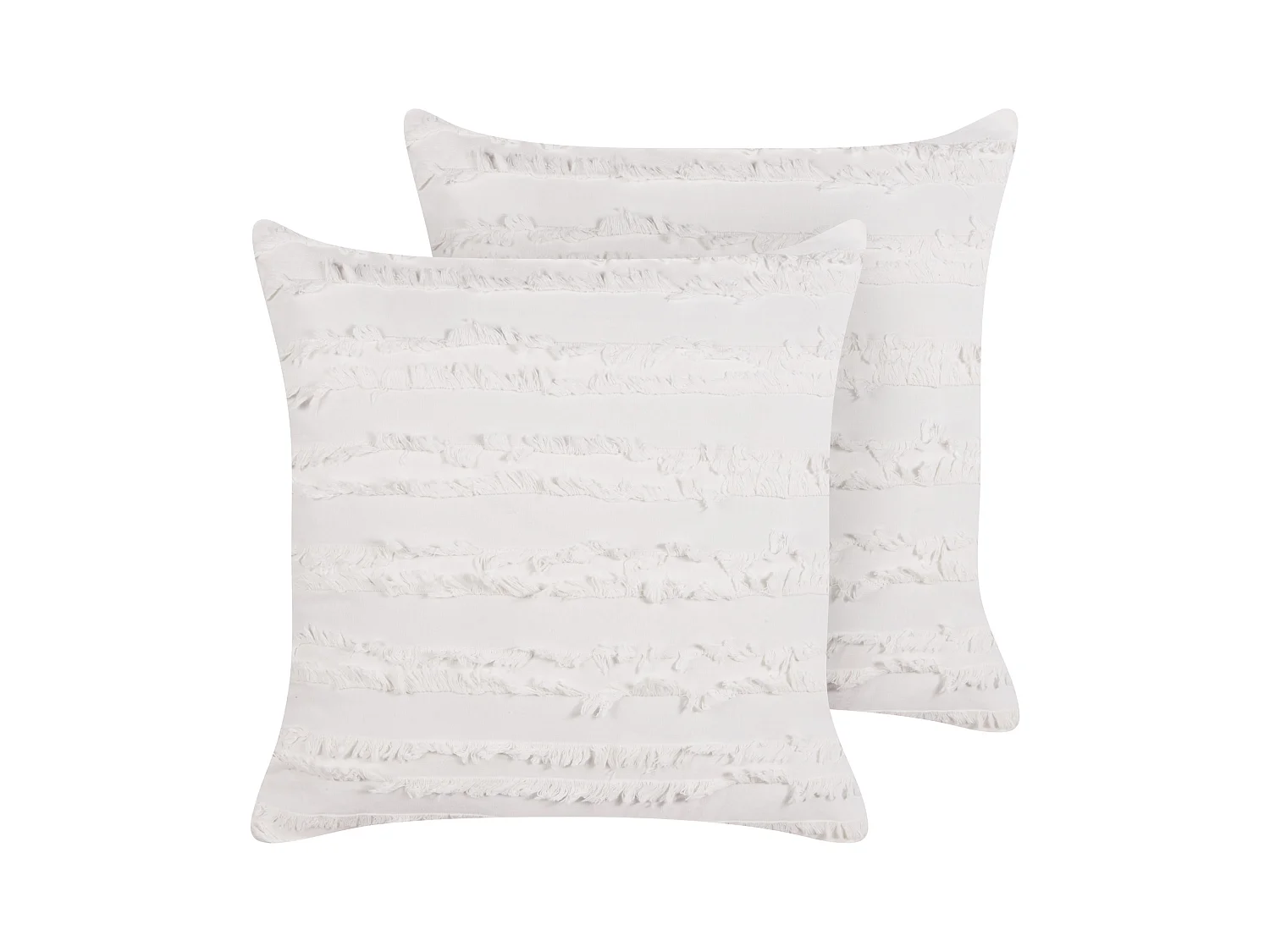 Lot de 2 coussins décoratifs MAKNEH Coton 45 x 45 cm Blanc Unicolore