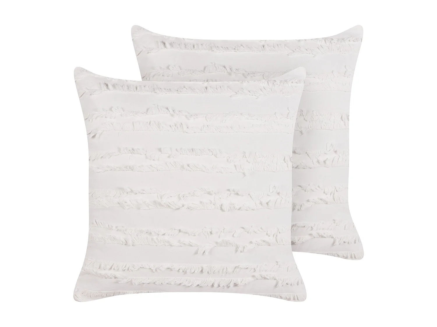 Lot de 2 coussins décoratifs MAKNEH Coton 45 x 45 cm Blanc Unicolore