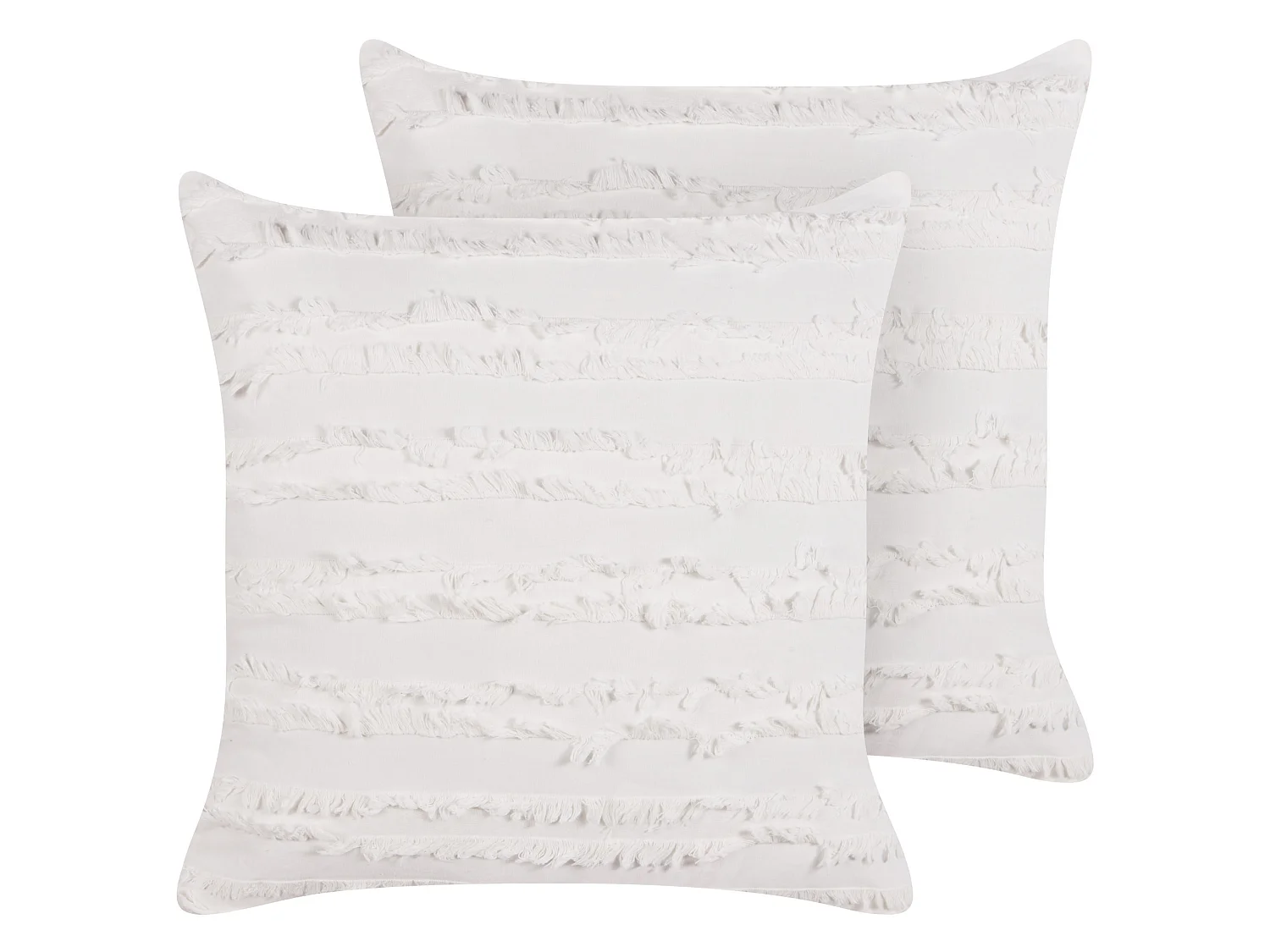 Set of 2 Decorative Cushions MAKNEH Cotton 45 x 45 cm White Solid