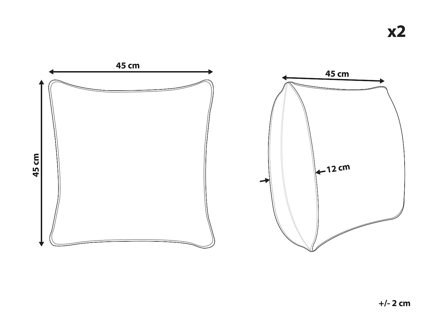 Conjunto de 2 almofadas decorativas BARJA 45 x 45 cm Laranja Quadriculado