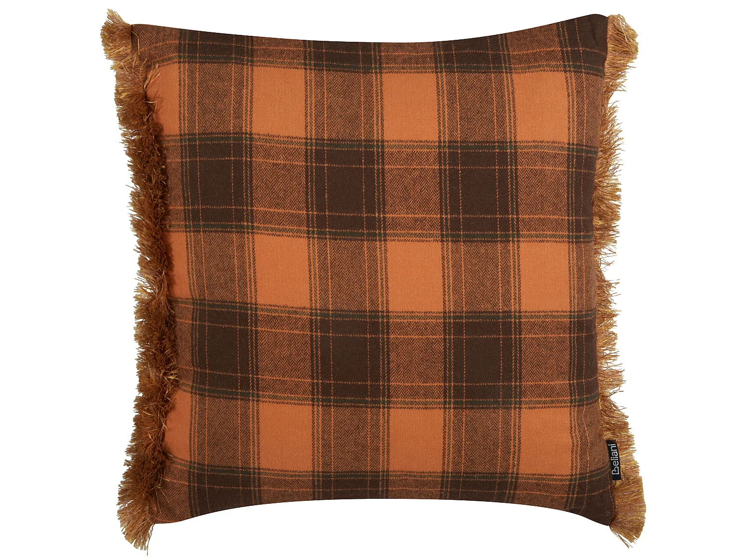 Set of 2 Decorative Cushions BARJA 45 x 45 cm Orange Checked