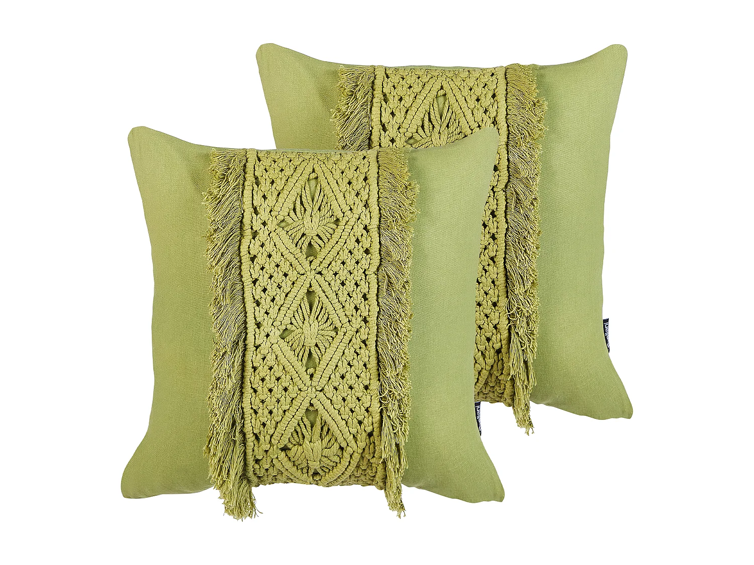 Set van 2 decoratieve kussens KALAM Katoen 45 x 45 cm Groen Geometrisch patroon