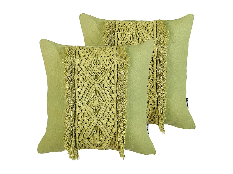 Set van 2 decoratieve kussens KALAM Katoen 45 x 45 cm Groen Geometrisch patroon