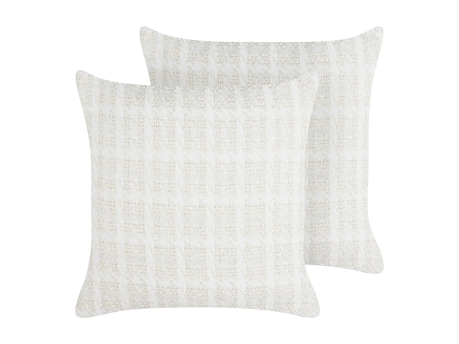 Lot de 2 coussins décoratifs DOURIS 45 x 45 cm Beige clair À carreaux