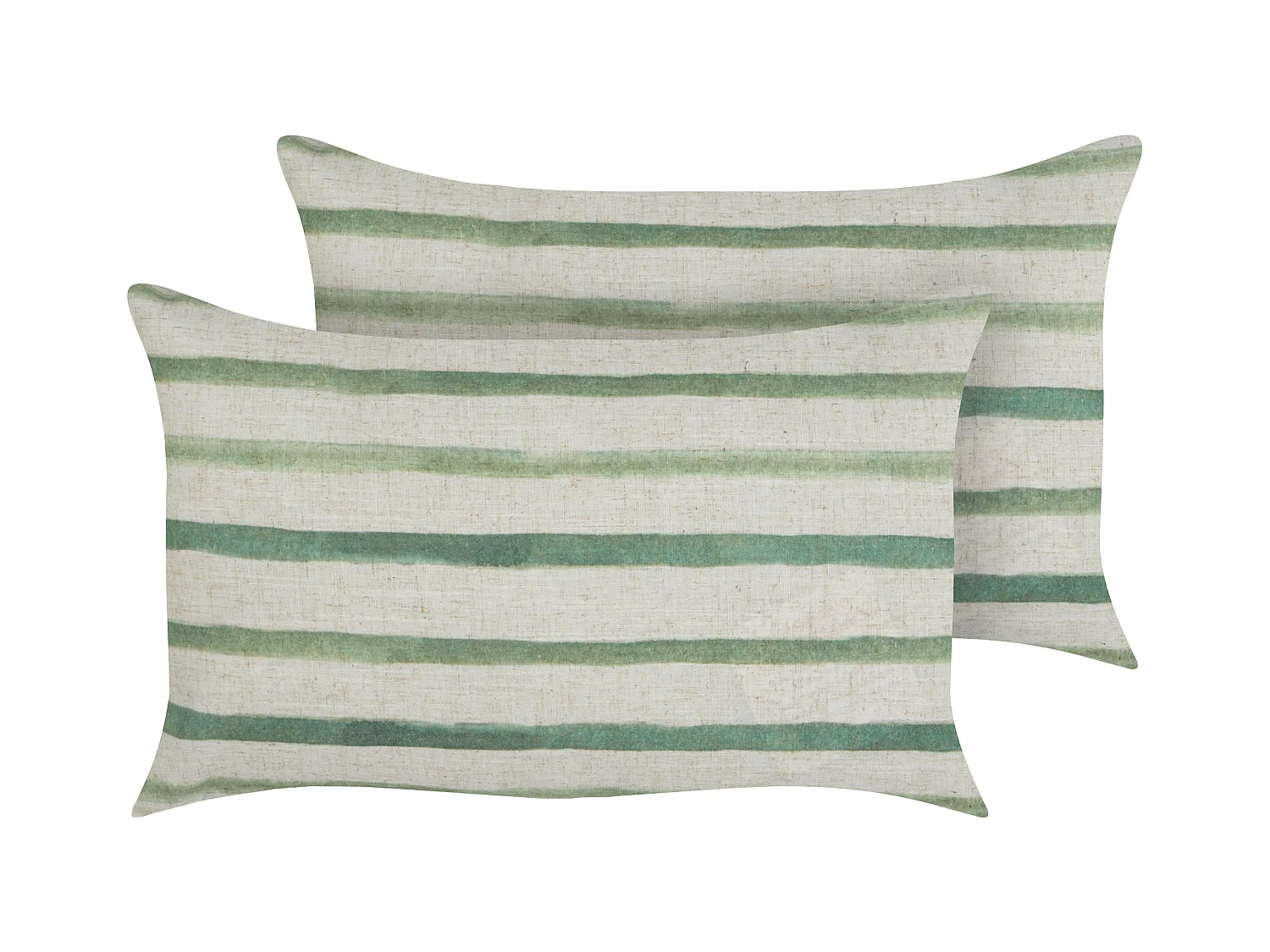 Lot de 2 coussins décoratifs KAFRA 30 x 50 cm Vert À rayure