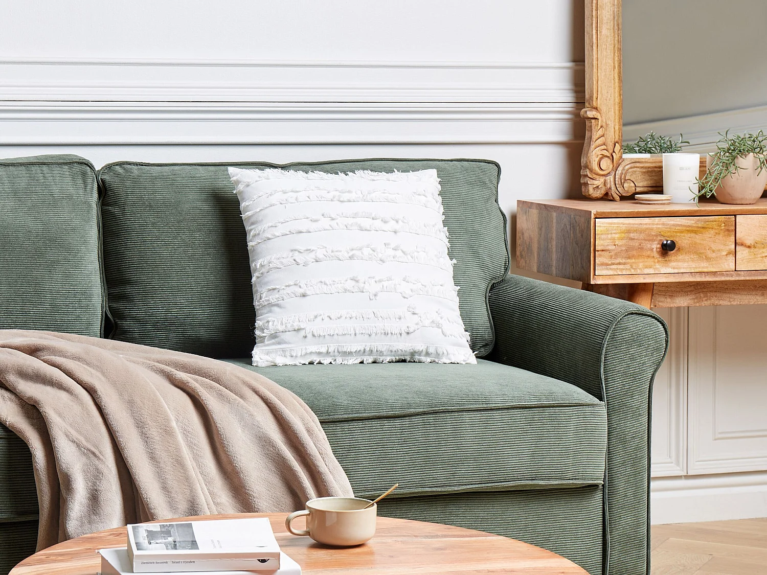 Coussin MAKNEH Coton 45 x 45 cm Blanc Unicolore