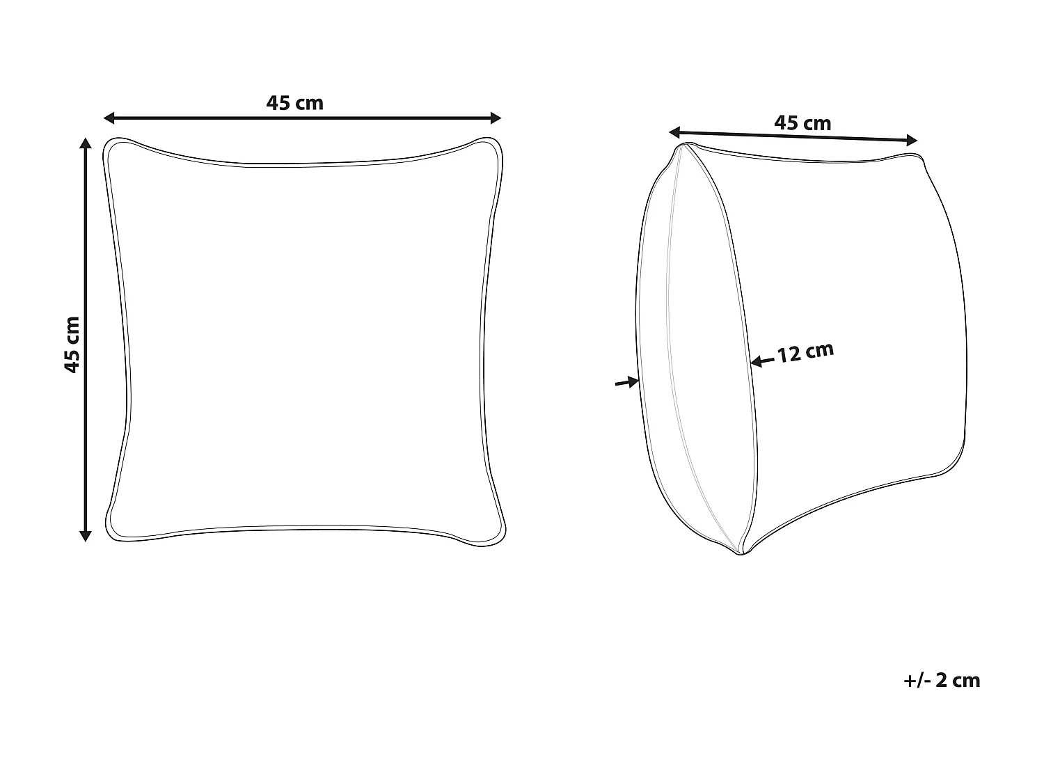 Cuscino decorativo MAKNEH Cotone 45 x 45 cm Bianco Tinta unita