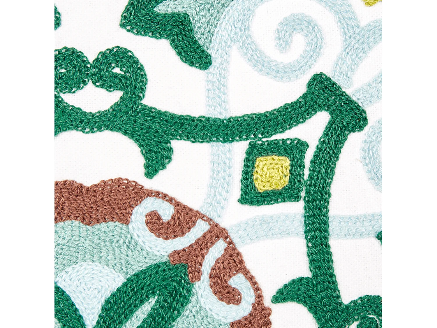 Conjunto de 2 almofadas decorativas ELANITE Algodão 45 x 45 cm Verde Padrão oriental