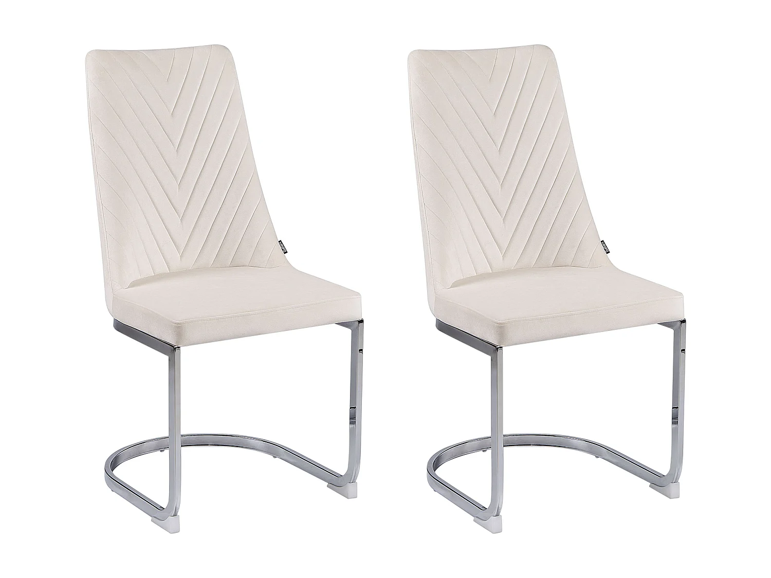 Set van 2 eetkamerstoelen ALTOONA Fluweel Gebroken wit