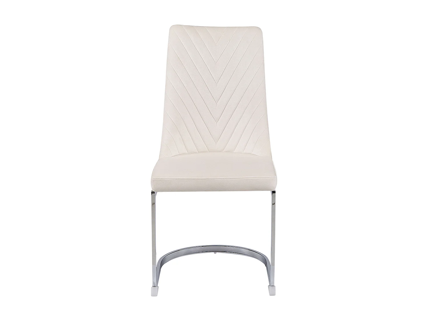 Set van 2 eetkamerstoelen ALTOONA Fluweel Gebroken wit