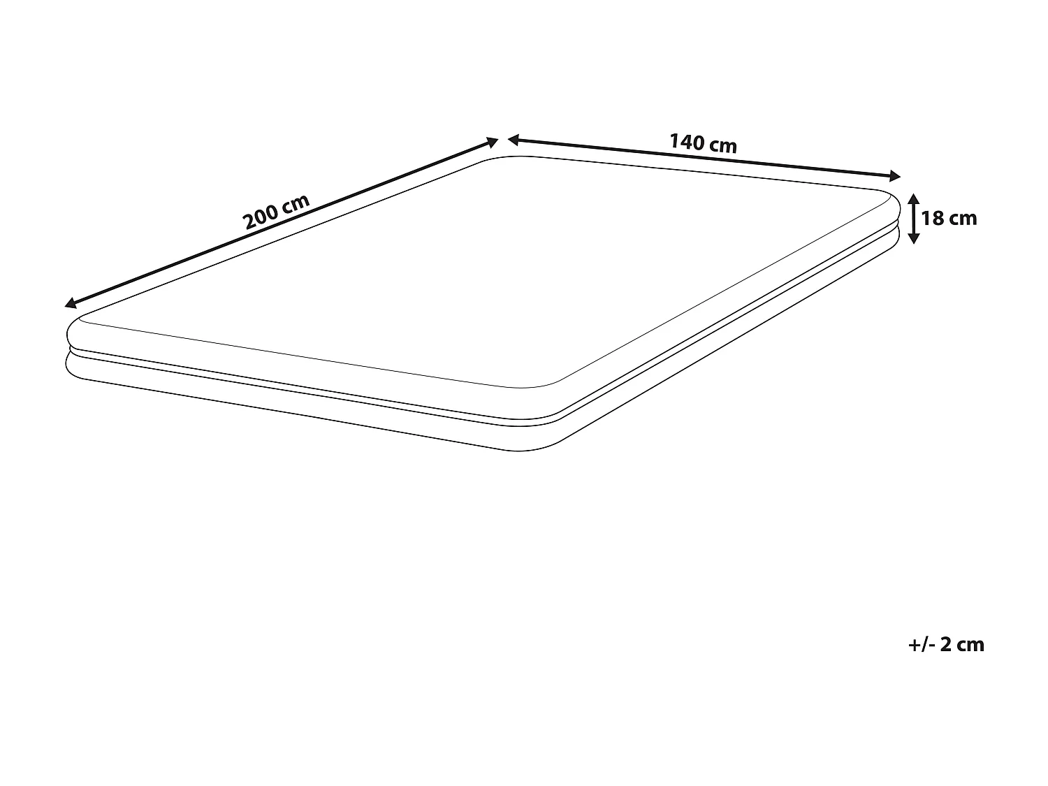 Matelas à mémoire de forme JOLLY Moyennement ferme 140 x 200 cm
