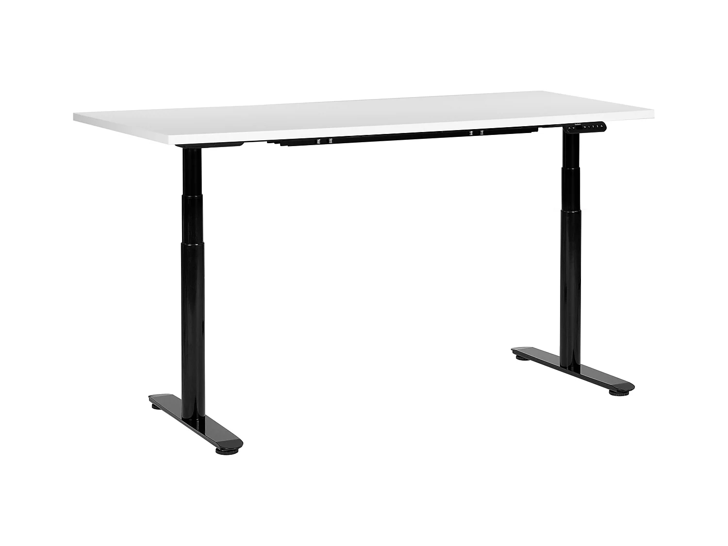 Bureau réglable en hauteur électriquement DESTINAS Blanc/noir 160 cm 72 cm