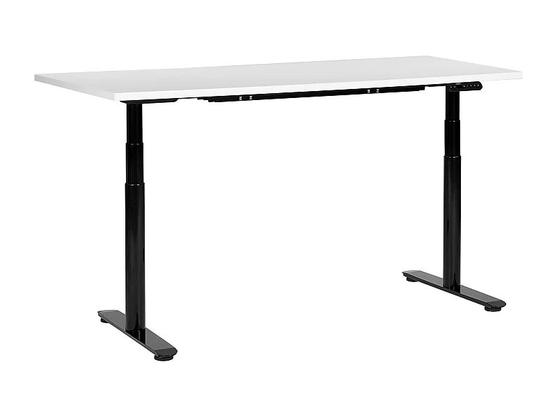 Bureau réglable en hauteur électriquement DESTINAS Blanc/noir 160 cm 72 cm