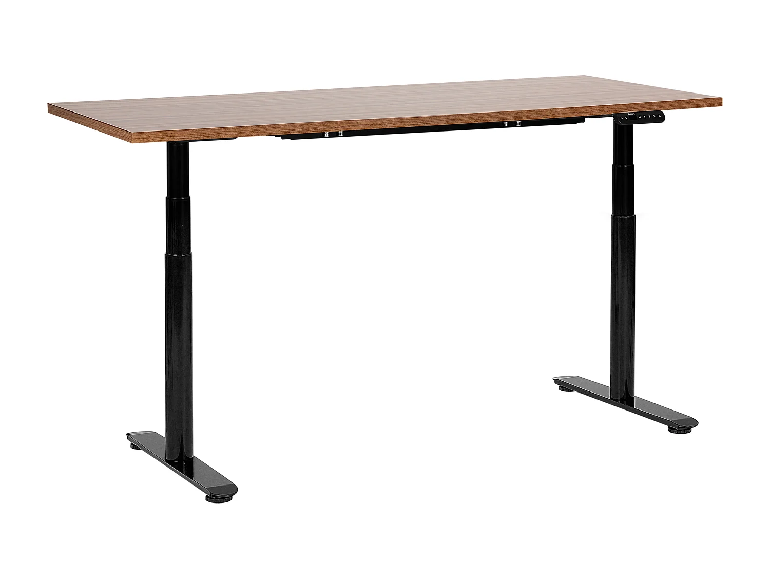 Scrivania regolabile elettricamente legno scuro e nero 160 x 72 cm DESTINAS