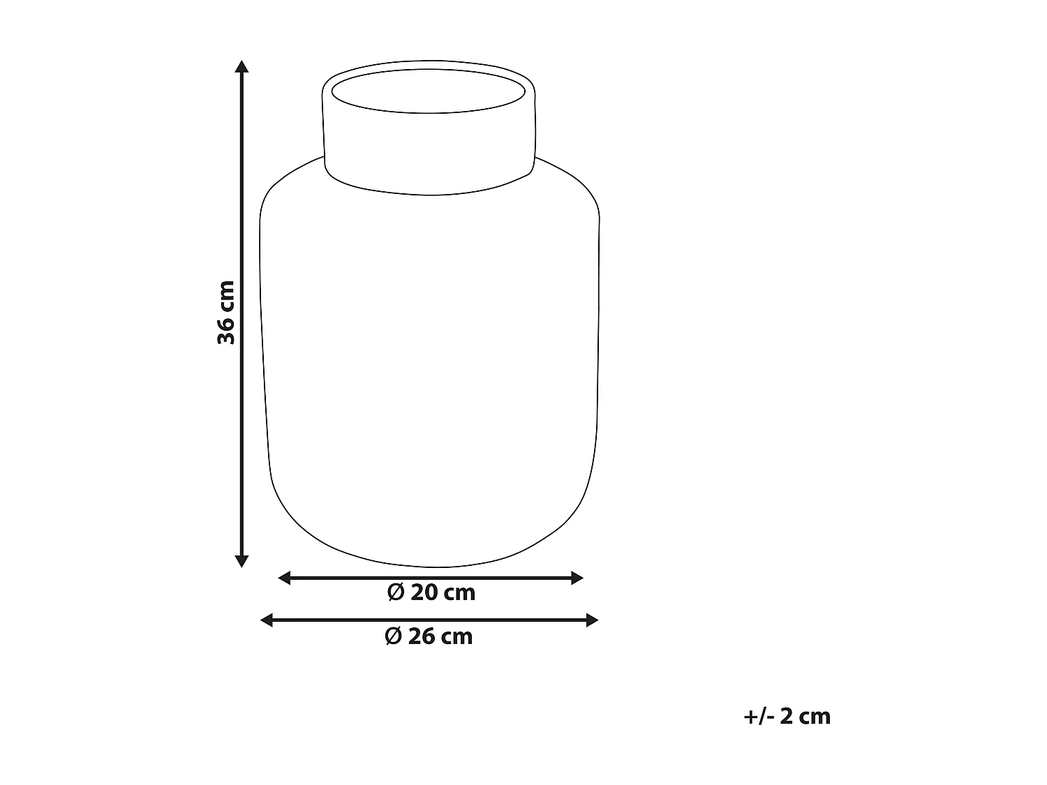 Dekovase RENUN Keramik 36 cm Naturfarben