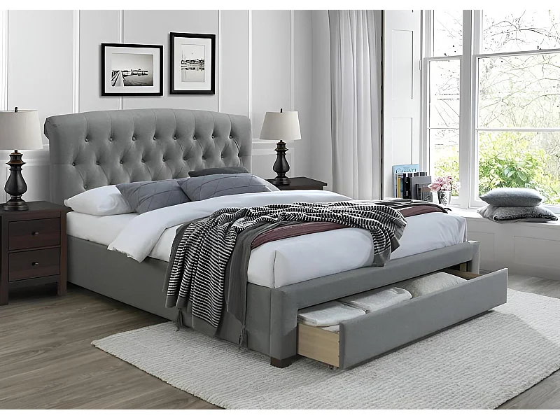 Letto Avanti/160x200/Tessuto-Grigio